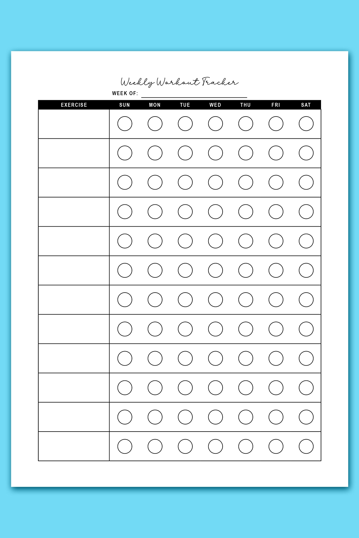 Weekly free printable workout log sheets example7 Mom Envy Weekly free printable workout log sheets example7 Mom Envy
