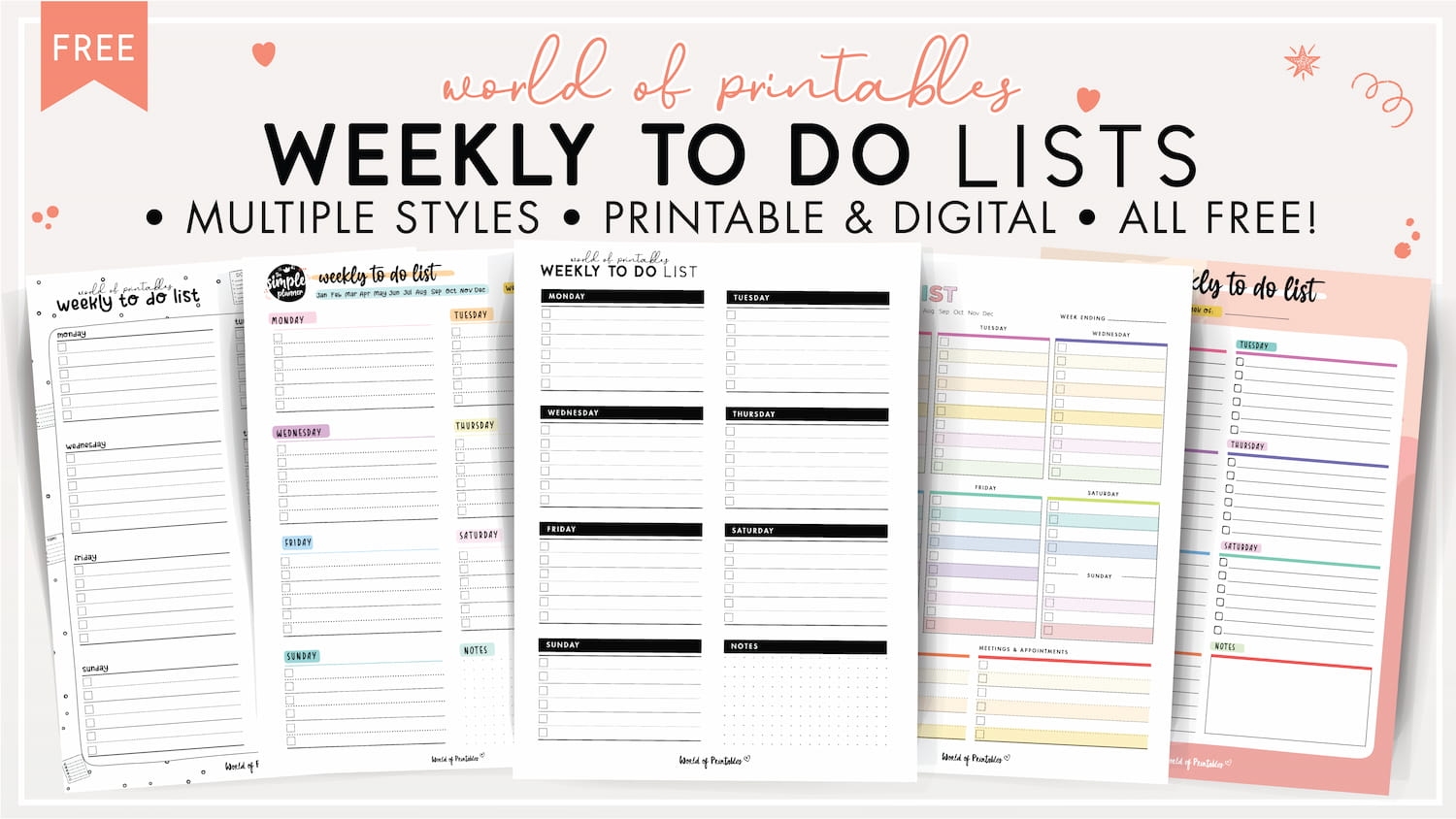 Weekly To Do List Templates World Of Printables
