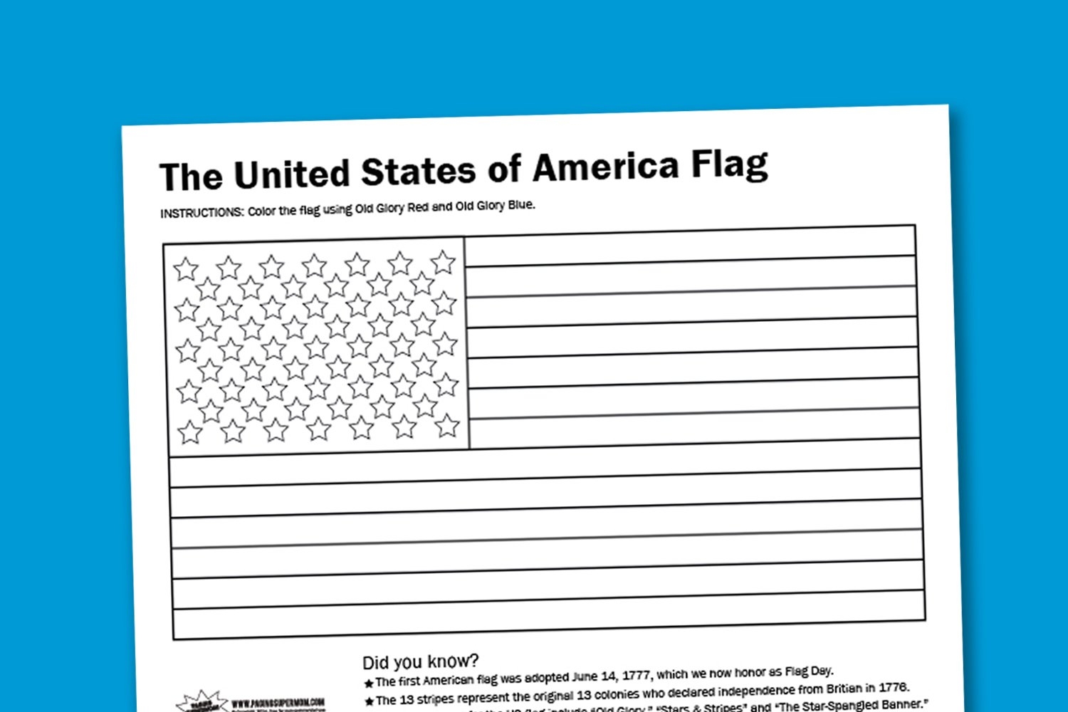 Flag Day Printable Worksheets