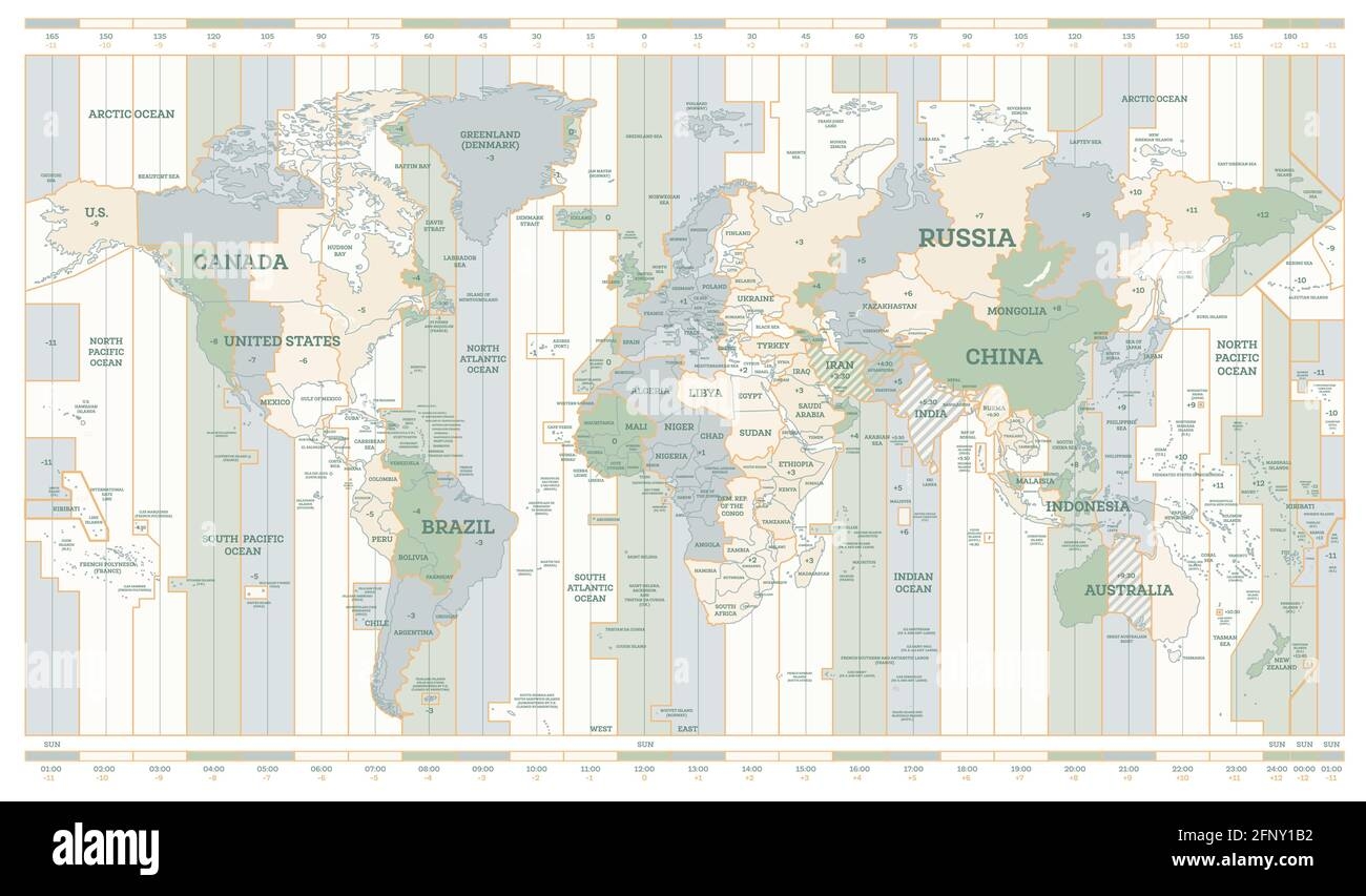 World Time Zones Map Hi res Stock Photography And Images Alamy 
