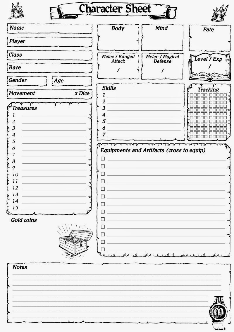 Ye Olde Inn s Community Blog On HeroQuest 5 Alternative Custom Character Sheets To Write Down All Your Loots 