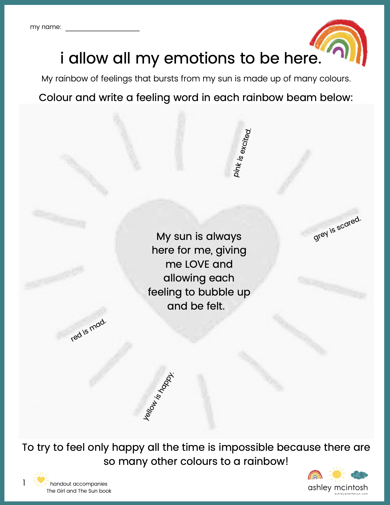 Printable Emotion Regulation Worksheet